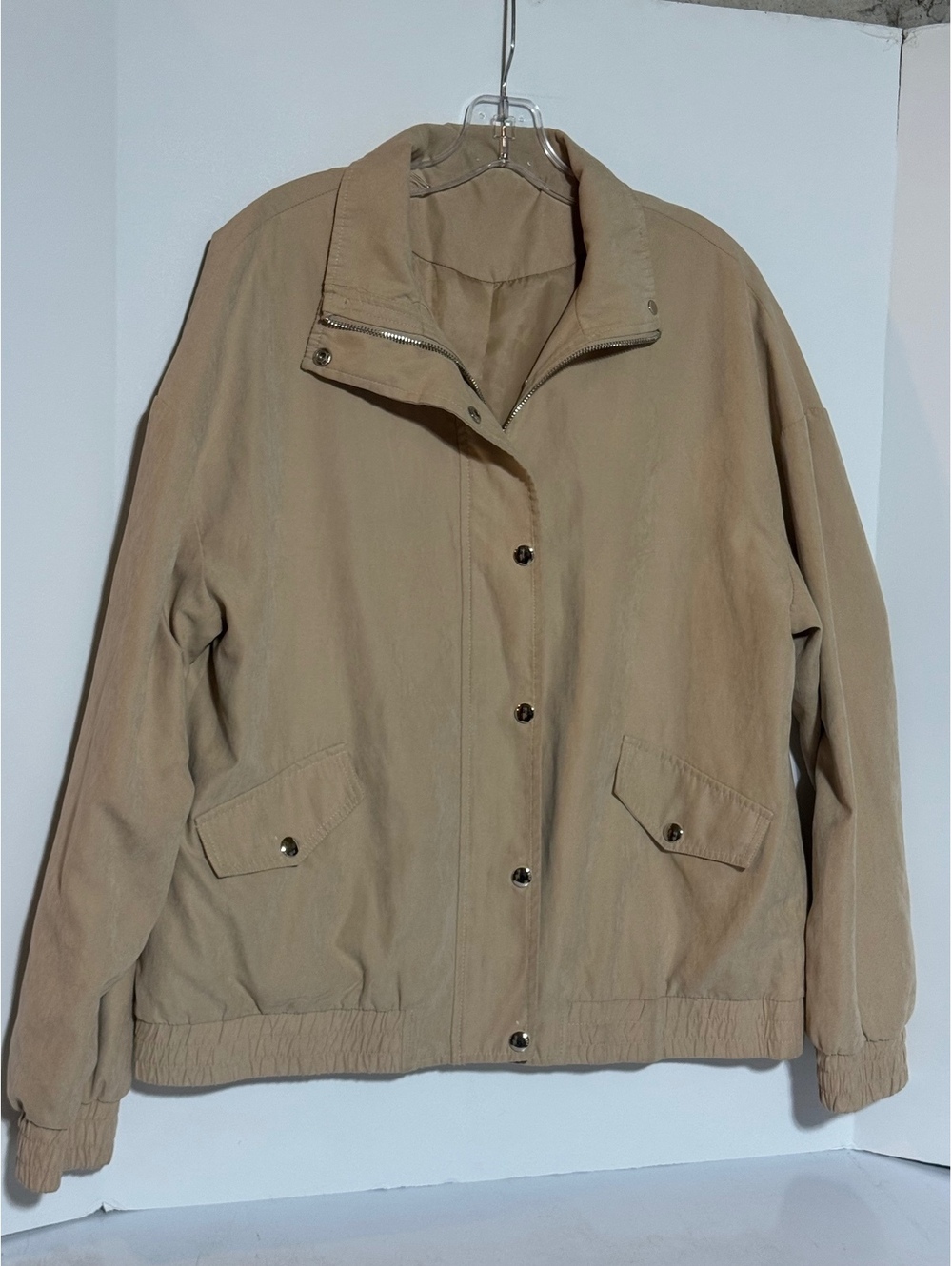 Unbranded Women’s Faux Suede Bomber Jacket Khaki XL